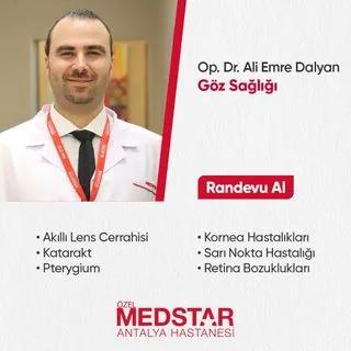 Op. Dr. Ali Emre Dalyan — Göz Hastalıkları, Muratpaşa, Antalya. Portre fotoğrafı.