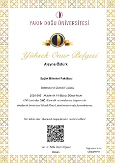Dyt. Aleyna Öztürk profilinde yer alan galeri fotoğrafı.