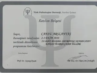 Uzm. Psk. Cansu Arslantaş Süren profilinde yer alan galeri fotoğrafı.