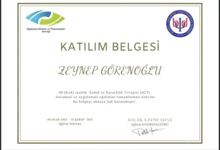 Uzm. Psk. Zeynep Görenoğlu profilinde yer alan galeri fotoğrafı.