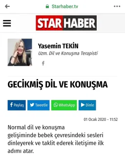 Uzm. Dkt. Yasemin Tekin profilinde yer alan galeri fotoğrafı.