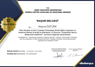 Dyt. Aleyna Öztürk profilinde yer alan galeri fotoğrafı.
