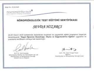 Uzm. Dr. Sevda Hızarcı Bulut profilinde yer alan galeri fotoğrafı.