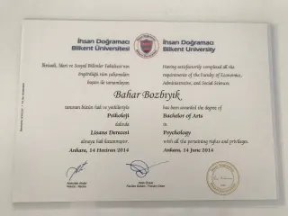 Uzm. Psk. Bahar Bozbıyık profilinde yer alan galeri fotoğrafı.