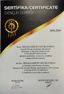 Dyt. Melda Gizem Tavukçuoğlu profilinde yer alan galeri fotoğrafı.