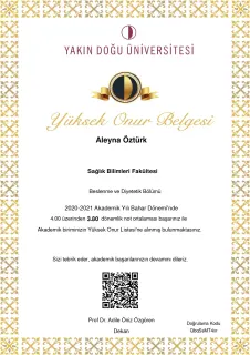Dyt. Aleyna Öztürk profilinde yer alan galeri fotoğrafı.