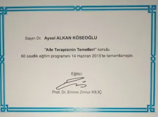 Uzm. Dr. Aysel Alkan Köseoğlu profilinde yer alan galeri fotoğrafı.