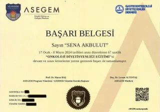 Dyt. Sena Akbulut profilinde yer alan galeri fotoğrafı.